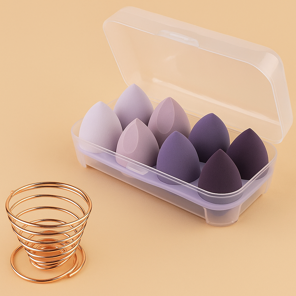 Multi-Color Beauty Blender Set (8PCS + Rack)